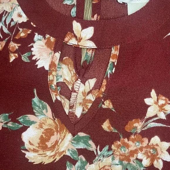 Womens Urban Romantics Red Floral Blouse - M - Picture 3 of 9